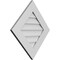 Ekena Millwork Diamond Surface Mount PVC Gable Vent: Functional, w/ 3-1/2"W x 1"P Standard Frame, 26"W x 26"H GVPDI26X2601SF - alternate 4